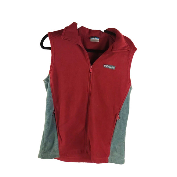 Columbia Men's Vest Size Small Burgundy Gray Zip Up Vest - Picture 1 of 5